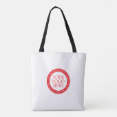 Tote Bag Votre logo ou autre image | Noël blanc et rouge (Dos)