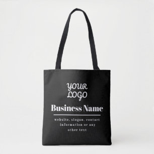 Tote Bag Votre Logo Retro-Moderne Noir & Blanc