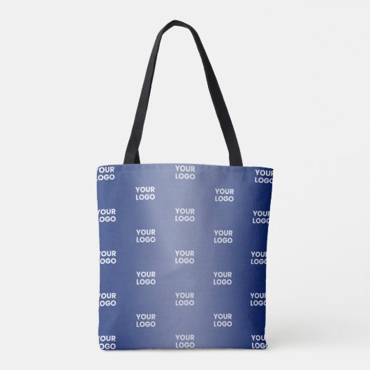 Tote Bag Votre logo Simple Répétition Logo Marine Blue Grad (Dos)