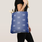 Tote Bag Votre logo Simple Répétition Logo Marine Blue Grad (De près)
