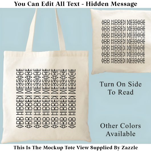 Tote Bag Votre message caché personnalisé 149B nouveauté