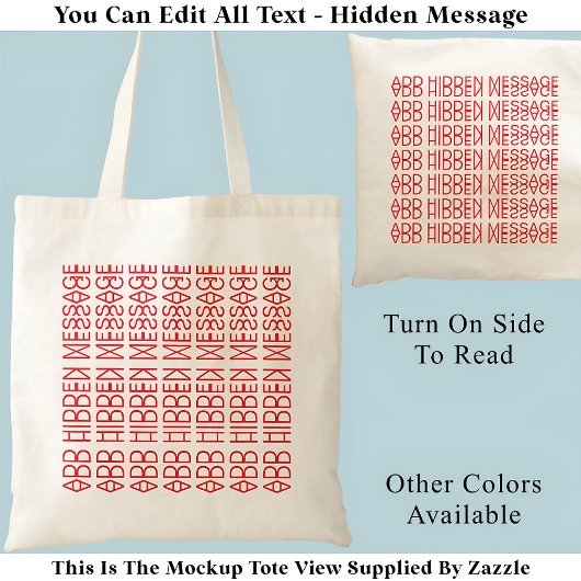 Tote Bag Votre message caché personnalisé 149R nouveauté
