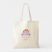 Tote Bag Votre message e ajouter nom de texte rainbow profe (Dos)