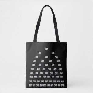 Tote Bag Votre Motif d'arche unique Logo   Noir (modifiable