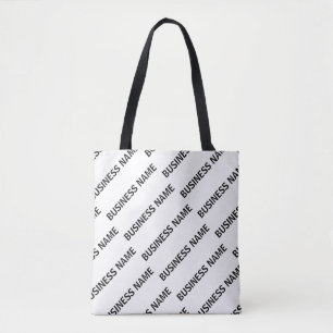 Tote Bag Votre Motif de nom d'entreprise Noir et blanc
