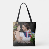 Tote Bag Votre nom de script de photos de mariage préférées (Dos)