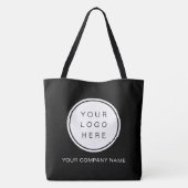 Tote Bag Votre nom d'entreprise et logo en noir (Dos)
