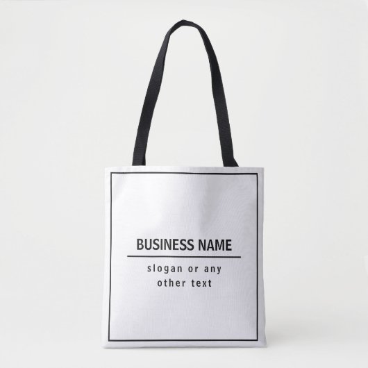 Tote Bag Votre nom d'entreprise ou marque, etc. Blanc Noir (Devant)