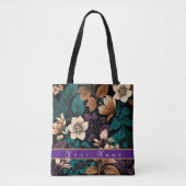 Tote Bag Votre nom, Flower Plante Botanical Floral Imprimer (Devant)