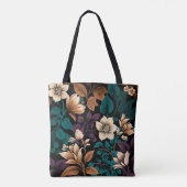 Tote Bag Votre nom, Flower Plante Botanical Floral Imprimer (Dos)