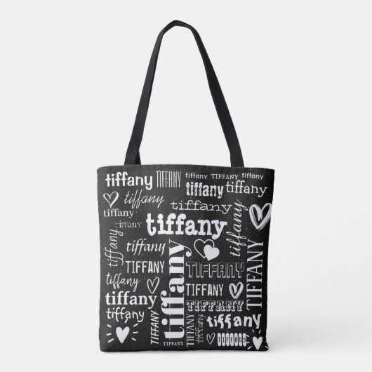 Tote Bag Votre nom Motif texte personnalisé (Dos)