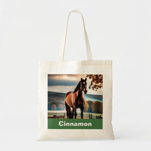 Tote Bag Votre Nom Photo Cheval (Devant)
