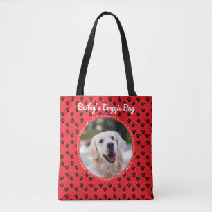 Tote Bag Votre photo Doggie et votre Motif d'empreintes Paw