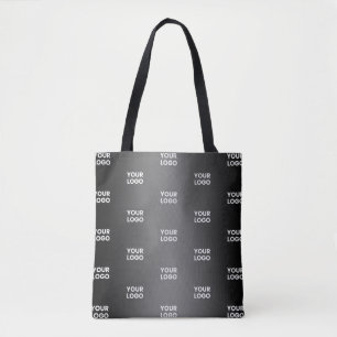 Tote Bag Votre simple logo répétitif Gradient noir et gri