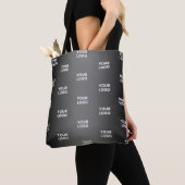 Tote Bag Votre simple logo répétitif | Gradient noir et gri (De près)