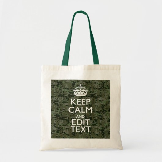 Tote Bag Votre texte Camouflage numérique Bois Conserver le (Devant)