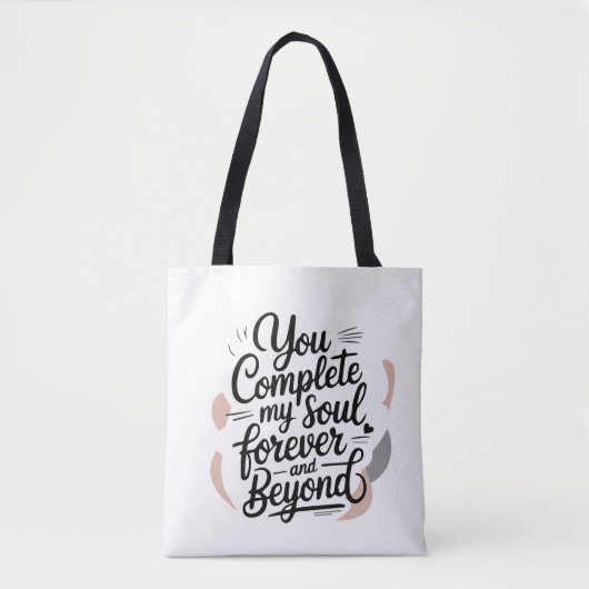 Tote Bag Vous Complétez Mon Âme – Citation d'Amour Éternel (Devant)