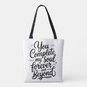 Tote Bag Vous Complétez Mon Âme – Citation d'Amour Éternel (Dos)