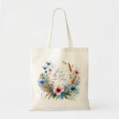 Tote Bag Vous êtes le Dieu qui Reste, aquarelle florale (Devant)