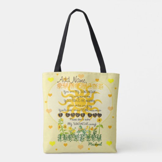 Tote Bag Vous êtes mon soleil (Dos)