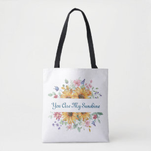 Tote Bag Vous êtes mon soleil et citation tournesol