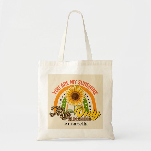 Tote Bag vous êtes sunshine sentiment ajouter nom (Devant)