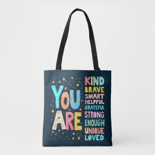 Tote Bag Vous Êtes Une Citation Inspirationnelle Typographi (Devant)