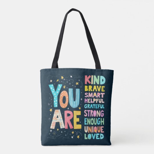 Tote Bag Vous Êtes Une Citation Inspirationnelle Typographi (Dos)