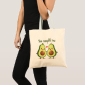 Tote Bag Vous Me Complétez - Cute Avocado Love Design (Devant (produit))