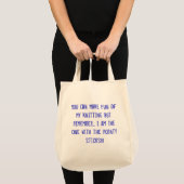 Tote Bag Vous pouvez vous moquer de mon tricot mais rappele (Devant (produit))