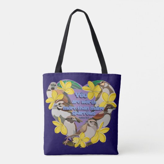 Tote Bag Vous valez plus que de nombreux moineaux (Dos)