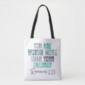 Tote Bag Vous valez plus que vos échecs Chrétiens (Devant)