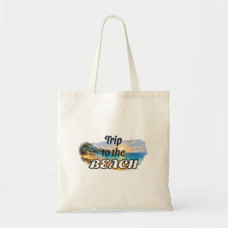 Tote Bag Voyage à la Plage Évasion au Coucher de Soleil Tro