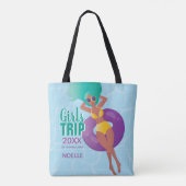 Tote Bag Voyage, année, nom, femme noire dans la piscine (Dos)