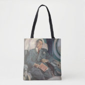 Tote Bag Voyage d'affaires vintage, lecture sur l'avion (Devant)