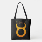Tote Bag Voyage d'astrologie Zodiaque Gold Taurus Personnal (Dos)