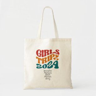 Tote Bag Voyage de fille 2024 Couleurs et texte personnalis