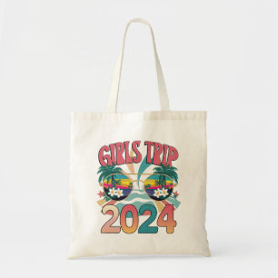 Tote Bag Voyage de filles Groovy 2024 Week-end Été Plage 