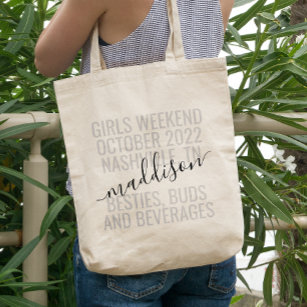 Tote Bag Voyage de fin de semaine pour filles personnalisée