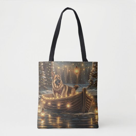 Tote Bag Voyage de Noël du berger allemand (Devant)