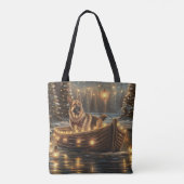 Tote Bag Voyage de Noël du berger allemand (Dos)