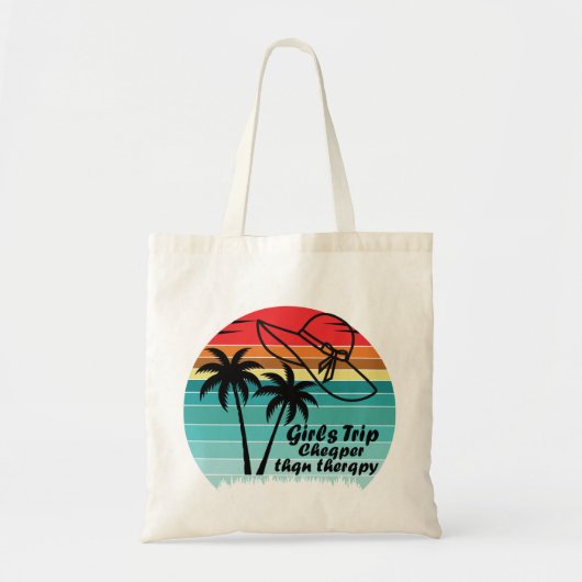 Tote Bag Voyage des filles moins cher que la thérapie 2021, (Devant)