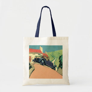 Tote Bag Voyage en voiture décapotable vintage à la campagn