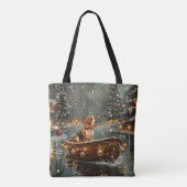 Tote Bag Voyage festif de Noël beagle (Dos)