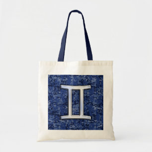 Tote Bag Voyage Gemini : Camouflage numérique bleu marine