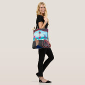 Tote Bag Voyage Monogram Beach Flamants roses de scène (Sur le modèle)