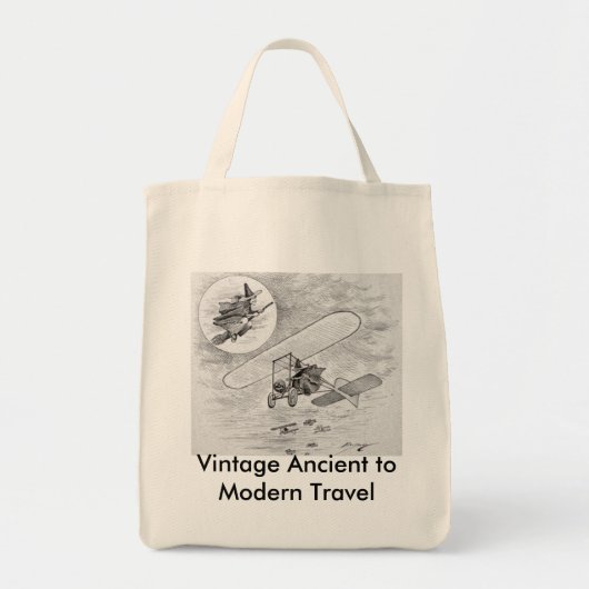 Tote Bag Voyage vintage de l'ancien à moderne (Devant)