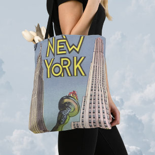 Tote Bag Voyage Vintage, Monuments Célèbres de la Ville de 