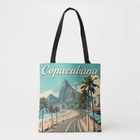 Tote Bag Voyage vintage - Plage de Copacabana (Devant)