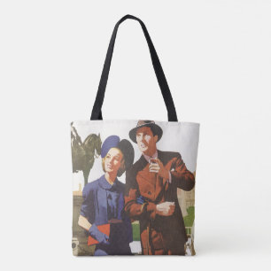 Tote Bag Voyage Vintage, Touristes en Vacances faisant du T